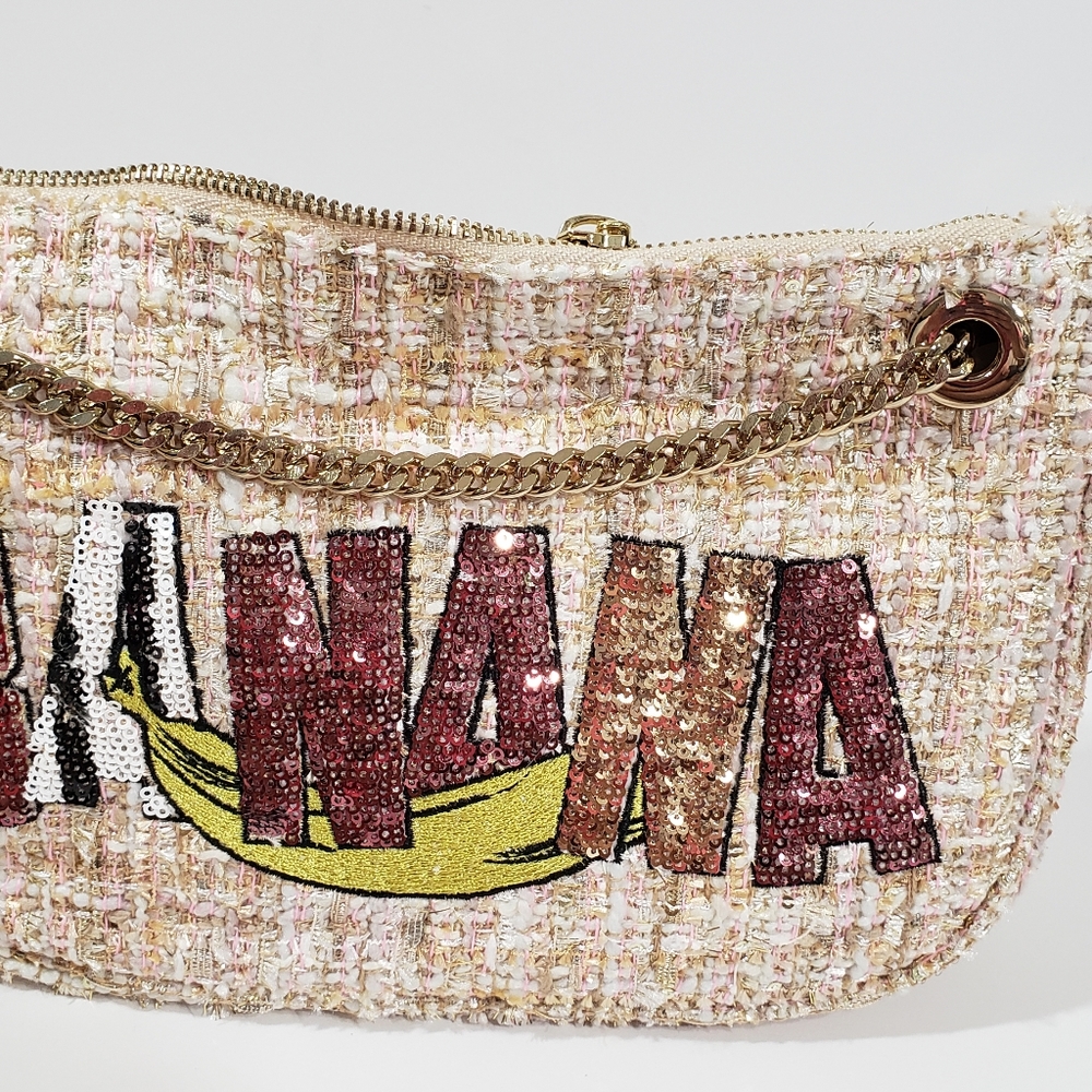 ZARA Banana Sequin Patch New Sneakers and Purse - Picture 7 of 13